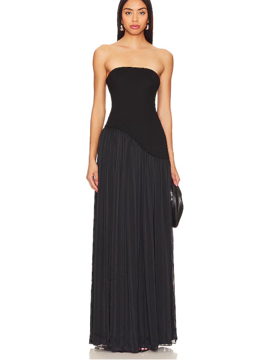Lovers And Friends Alice Strapless Gown Black Bustier Maxi Dress Revolve M